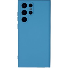 Hobibahçem Galaxy S22 Ultra Kılıf Nano Içi Kadife Silikon - Mavi