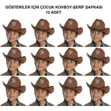 Zero Land Flzdgnkr Kovboy Şerif Şapkası Kahve 12 Adet - Kostüm, Parti ve Gösteri Şapkası