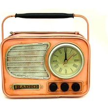 Otantik Çarşı Dekoratif Metal Radyo Saat Kumbara C0330