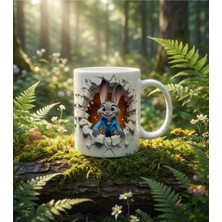 Kadorex Design Sevimli Tavşan 3D Kırık Duvar Tasarımlı Kupa – Eğlenceli Karikatür Kahve Kupası