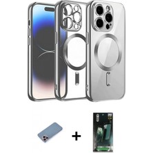 Marsilyan™- iPhone 12 Pro Kılıf Nova Işık Özel Seri - Şeffaf 360 Full Body Arka Koruyucu + Shine Kamera Lens Koruma Cam - Pe