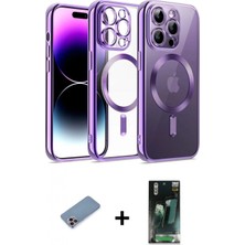 Marsilyan™- iPhone 12 Pro Kılıf Nova Işık Özel Seri - Şeffaf 360 Full Body Arka Koruyucu + Shine Kamera Lens Koruma Cam - Pe