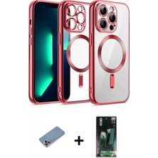 Marsilyan™- iPhone 12 Pro Kılıf Nova Işık Özel Seri - Şeffaf 360 Full Body Arka Koruyucu + Shine Kamera Lens Koruma Cam - Pe