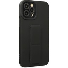 Hobibahçem iPhone 12 Pro Max Kılıf Mega Standlı Silikon - Siyah