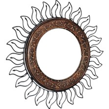 Otantik Çarşı Ahşap Ferforje Oymalı Ayna 60X60 Cm.