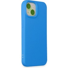 Hobibahçem iPhone 15 Kılıf Nano Içi Kadife Silikon - Mavi