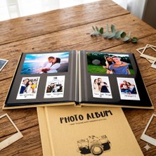 Best Hediye Sarı Yapışkanlı Fotoğraf Makinesi Temalı Fotoğraf Albümü 24 x 24 cm Mukavva