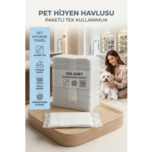 Pet Havlusu - Kedi Köpek Banyo Havlusu Tek Kullanımlık Kuru Havlu 40X80 cm 100 Adet 721808