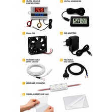Garanti Kuluçka 8 Li Kuluçka Seti, Termostat, Fan, Adaptör, Nemölçer- Higrometre, Rezidans Isıtıcı, Fişli Kablo, LED Aydınlatıcı, Fiberglass Gözetleme Camı