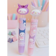 Kuromi Sanrio Basmalı Mekanizmalı Silgi – Pastel Renk - Yumuşak & Iz Bırakmaz -  Tekli