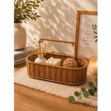 Yzhome Hasır Rattan Askılı Oval Organizer Dekoratif Düzenleyici 32*12*15CM
