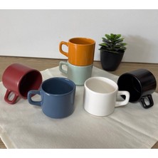 Keramika 6 Adet 8 cm Renkli Stackable Çay / Nescafe Fincanı