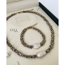 Eyla Collection Eylora – Gerçek Inci & Hematit Set - Özel Tasarım