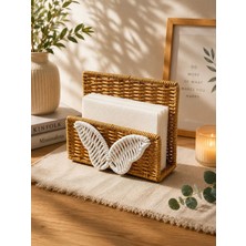 Yzhome Hasır Rattan Kare Peçetelik Organizer Masaüstü Düzenleyici 15*17CM