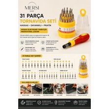 Mersi Shop 31 Parça Yumurta Tornavida Seti Hassas Elektronik Tamir Uçlu Mini Tornavida Seti