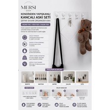 Mersi Shop Kendinden Yapışkanlı 5 Kancalı Şeffaf Duvar Askı Seti