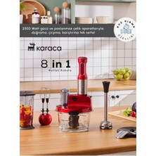 Karaca Sebze, Et ve Meyve Dilimle Doğra Karıştır Rendele Çırp Smoothie Yap 6 Bıçaklı 2500W Yüksek Güçlü Premium Mutfak Robotu & Blendır Inox