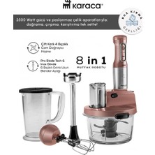 Karaca Sebze, Et ve Meyve Dilimle Doğra Karıştır Rendele Çırp Smoothie Yap 6 Bıçaklı 2500W Yüksek Güçlü Premium Mutfak Robotu & Blendır Inox