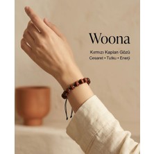 Woona Kırmızı Kaplan Gözü El Yapımı Doğal Taş Enerji & Cesaret ve Tutkunun Bilekliği