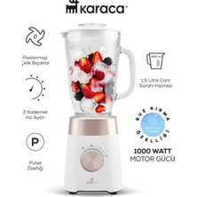 Karaca Smotie Blender 1000 W Güç, 1,5 L Cam Hazne Buzlu Içecekler Ya Da Soğuk Karışımlar Paslanmaz Çelik Bıçaklar ve 2 Kademeli Hız