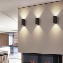 Empressco Çift Yönlü LED Aplik, Iç ve Dış Mekan Dekoratif Siyah Gövde