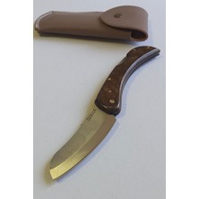 Özbisa Katlanır Outdoor Şef Bıçağı: 4034 Çelik, Kompakt Kabze ve Deri Kılıflı (25 Cm)