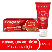 Colgate Optic White Çay, Kahve ve Tütün Içenler Için Ferah Nane Aromalı Diş Macunu 50 ml