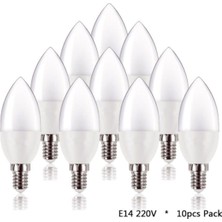 Empressco 10 Adet Beyaz LED Mum Ampul 7W E14 Ince Duy, Şık ve Enerji Tasarruflu