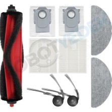 robotyedek Roborock Q8 Plus RRA0TCP (Max-Pro Değil!!) Uyumlu Ana Fırça Yan Fırça Hepa Filtre Toz Torbası  Mop Bez-9 Parça