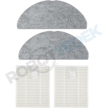 robotyedek Roborock Q8 ve Q8 Plus RRA0TCP (Max-Pro Değil!!) Uyumlu Mop Bezi Hepa Filtre-4 Adet