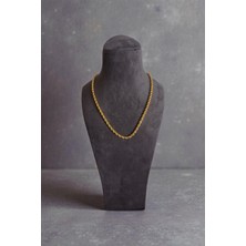 Lunel Accessory Altın Kaplama Halat Zincir Kolye 58 cm Burma Zincir Kolye