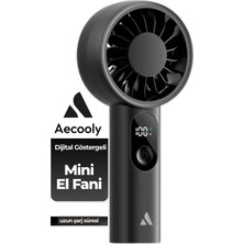 Aecooly Dijital LED Göstergeli 5 Kademeli Portatif Soğutucu El Fanı Mini Vantlatör Şarjlı
