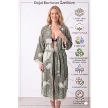Müslin Kimono Bornoz Sabahlık %100 Pamuk Üç Katlı Jakarlı Dokuma Türk Havlusu Peştamal Giyim