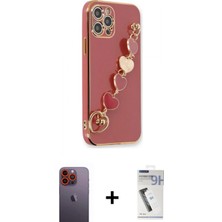Marsilyan™- iPhone 12 Pro Max Kılıf Nova Işık Prime - Şeffaf Uv Polymer Nano Ekran Koruyucu + Neon Fosforlu Kamera Lens - Tu