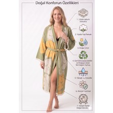 Müslin Kimono Bornoz Sabahlık %100 Pamuk Üç Katlı Jakarlı Dokuma Türk Havlusu Peştamal Giyim
