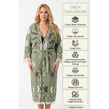 Müslin Kimono Bornoz Sabahlık %100 Pamuk Üç Katlı Jakarlı Dokuma Türk Havlusu Peştamal Giyim