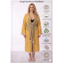 Müslin Kimono Bornoz Sabahlık %100 Pamuk Üç Katlı Jakarlı Dokuma Türk Havlusu Peştamal Giyim