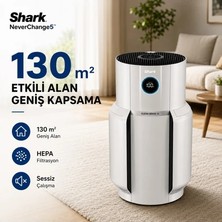 Shark 130 M² Hepa Aktif Karbon Hava Temizleyici Cihaz Alerjen Pm2.5 Beyaz Ev Ofis