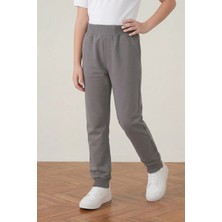 Nacar Çarşı Unisex Çocuk 2 Iplik Mevsimlik Ribana Bel Lastikli Paça Kompakt Gri Penye Pantolon Eşofman Altı Okul ve Günlük Kullanım