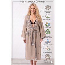Müslin Kimono Bornoz Sabahlık %100 Pamuk Üç Katlı Jakarlı Dokuma Türk Havlusu Peştamal Giyim