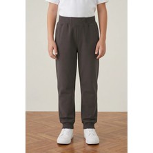 Fatella Unisex Çocuk 2 Iplik Mevsimlik Ribana Bel Lastikli Paça Kompakt Füme Penye Pantolon Eşofman Altı Okul ve Günlük Kullanım