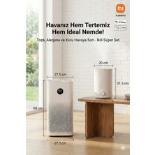 Xiaomi Çift Lazer Sensörlü Profesyonel Hava Temizleyici 60M² Pm2.5 ve PM10 Göstergeli Üst Kapak Çıkarılabilir Yıkanabilir + Hava Nemlendirici