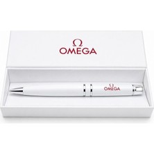 Gümrük Bey Omega Koleksiyoncu Beyaz Lüks Tükenmez Kalem – Şık Tasarım - Premium Yazı Deneyimi