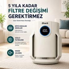 Shark 23 M² Hepa Hava Temizleyici Cihaz Sessiz Koku Giderici Toz Alerjen Duman Pm2.5 PM10 Yeşil Uyku Modu