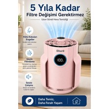 Shark 23 M² Hepa Hava Temizleyici Cihaz Sessiz Koku Giderici Polen Toz Alerjen PM10 Pembe Salon Oda