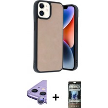 Marsilyan™- iPhone 11 Kılıf Kıvılcım Işık Serisi - Siyah 34D Hayalet Izgaralı Cam + Raze Metal Kamera Lens - Mr