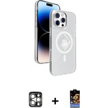 Marsilyan™- iPhone 16 Pro Max Kılıf Nova Modern Prime - Siyah Buffer Hayalet Cam Ekran Koruyucu + Pvd Metal Kamera Lens - Gs