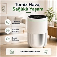 Bosch 62,5 M² Hepa Akıllı Sensörlü Hava Temizleyici Cihaz Sessiz Alerjen Pm2.5 PM10 Beyaz Geniş Alan