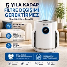 Shark 23 M² Hepa Aktif Karbon Hava Temizleyici Cihaz Sessiz Koku Giderici Alerjen Pm2.5 PM10 Beyaz Salon Oda