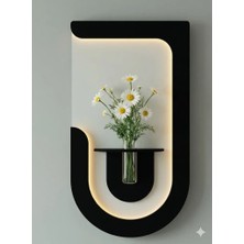 Dedeler Dekor Pilli Ledli  Bohem Tarzı Camellia  Dekoratif Raf  Modern Saksılı Çiçeklik 40X75 cm